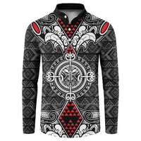 Black Aotearoa Tanilo Motif Button Sweatshirt Vintage Maori New Zealand Tribal Art Pattern