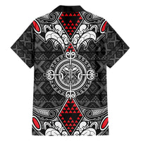 Black Aotearoa Tanilo Motif Hawaiian Shirt Vintage Maori New Zealand Tribal Art Pattern