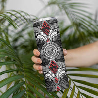 Black Aotearoa Taniko Motif Skinny Tumbler Vintage Maori New Zealand Tribal Art Pattern