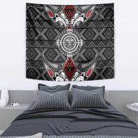 Black Aotearoa Taniko Motif Tapestry Vintage Maori New Zealand Tribal Art Pattern LT9 - Polynesian Pride