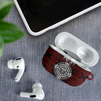 Red Aotearoa Taniko Motif AirPods Case Vintage Maori New Zealand Tribal Art Pattern LT9 - Polynesian Pride