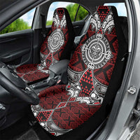 Red Aotearoa Taniko Motif Car Seat Cover Vintage Maori New Zealand Tribal Art Pattern