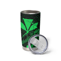 Kakau Polynesian Tribal Hawaiian Turtle Tumbler Cup with Kanaka Maoli Green