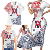 Kingdom of Uvea 1842-1860 Personalized Family Matching Short Sleeve Bodycon Dress and Hawaiian Shirt Wallis and Futuna Polynesian Tribal Pattern