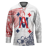 Kingdom of Uvea 1842-1860 Personalized Hockey Jersey Wallis and Futuna Polynesian Tribal Pattern LT9 Unisex White - Polynesian Pride