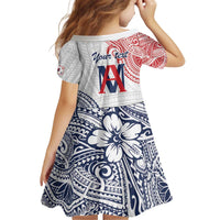 Kingdom of Uvea 1842-1860 Personalized Kid Short Sleeve Dress Wallis and Futuna Polynesian Tribal Pattern