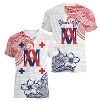 Kingdom of Uvea 1842-1860 Personalized Women V-Neck T-Shirt Wallis and Futuna Polynesian Tribal Pattern