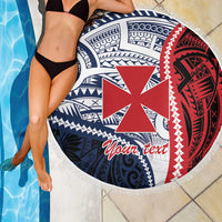 Kingdom of Uvea 1860-1886 Personalized Beach Blanket Wallis and Futuna Polynesian Tribal Pattern