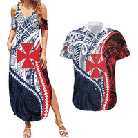 Kingdom of Uvea 1860-1886 Personalized Couples Matching Summer Maxi Dress and Hawaiian Shirt Wallis and Futuna Polynesian Tribal Pattern