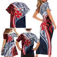 Kingdom of Uvea 1860-1886 Personalized Family Matching Short Sleeve Bodycon Dress and Hawaiian Shirt Wallis and Futuna Polynesian Tribal Pattern