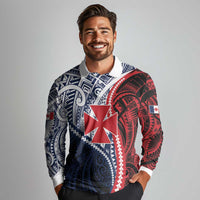 Kingdom of Uvea 1860-1886 Personalized Long Sleeve Polo Shirt Wallis and Futuna Polynesian Tribal Pattern