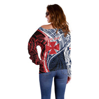 Kingdom of Uvea 1860-1886 Personalized Off Shoulder Sweater Wallis and Futuna Polynesian Tribal Pattern