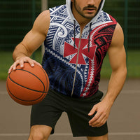 Kingdom of Uvea 1860-1886 Personalized Sleeveless Zip Hoodie Wallis and Futuna Polynesian Tribal Pattern - Polynesian Pride