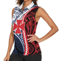Kingdom of Uvea 1860-1886 Personalized Women Sleeveless Polo Shirt Wallis and Futuna Polynesian Tribal Pattern