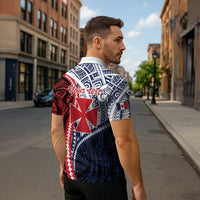 Kingdom of Uvea 1860-1886 Personalized Zipper Polo Shirt Wallis and Futuna Polynesian Tribal Pattern - Polynesian Pride