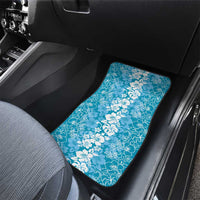 Hawaiian Lei Day Car Mats Blue Hibiscus Flowers Lei Art