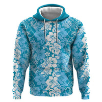 Hawaiian Lei Day Hoodie Blue Hibiscus Flowers Lei Art