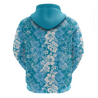 Hawaiian Lei Day Hoodie Blue Hibiscus Flowers Lei Art