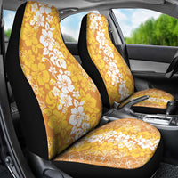 Hawaiian Lei Day Car Seat Cover Gold Hibiscus Flowers Lei Art