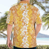 Hawaiian Lei Day Hawaiian Shirt Gold Hibiscus Flowers Lei Art