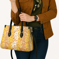 Hawaiian Lei Day Leather Bag Gold Hibiscus Flowers Lei Art LT9 - Polynesian Pride