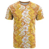 Hawaiian Lei Day T Shirt Gold Hibiscus Flowers Lei Art