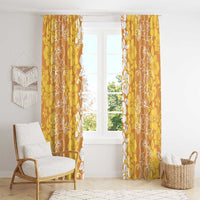 Hawaiian Lei Day Window Curtain Gold Hibiscus Flowers Lei Art
