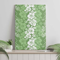 Hawaiian Lei Day Canvas Wall Art Green Hibiscus Flowers Lei Art