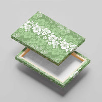 Hawaiian Lei Day Canvas Wall Art Green Hibiscus Flowers Lei Art