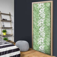 Hawaiian Lei Day Door Cover Green Hibiscus Flowers Lei Art - Polynesian Pride