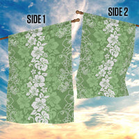 Hawaiian Lei Day Garden Flag Green Hibiscus Flowers Lei Art
