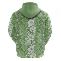 Hawaiian Lei Day Hoodie Green Hibiscus Flowers Lei Art