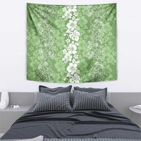 Hawaiian Lei Day Tapestry Green Hibiscus Flowers Lei Art