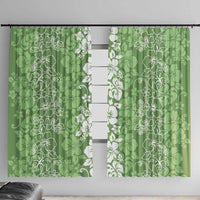Hawaiian Lei Day Window Curtain Green Hibiscus Flowers Lei Art