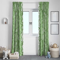 Hawaiian Lei Day Window Curtain Green Hibiscus Flowers Lei Art