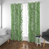 Hawaiian Lei Day Window Curtain Green Hibiscus Flowers Lei Art