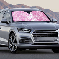 Hawaiian Lei Day Auto Sun Shade Pink Hibiscus Flowers Lei Art - Polynesian Pride