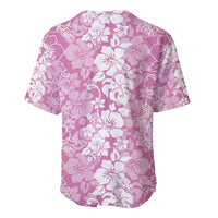 Hawaiian Lei Day Baseball Jersey Pink Hibiscus Flowers Lei Art