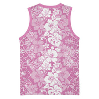 Hawaiian Lei Day Basketball Jersey Pink Hibiscus Flowers Lei Art - Polynesian Pride