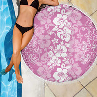 Hawaiian Lei Day Beach Blanket Pink Hibiscus Flowers Lei Art