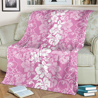 Hawaiian Lei Day Blanket Pink Hibiscus Flowers Lei Art