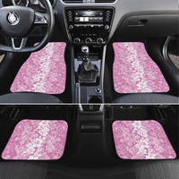 Hawaiian Lei Day Car Mats Pink Hibiscus Flowers Lei Art