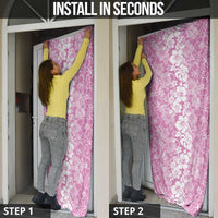 Hawaiian Lei Day Door Cover Pink Hibiscus Flowers Lei Art - Polynesian Pride