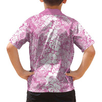 Hawaiian Lei Day Kid Hawaiian Shirt Pink Hibiscus Flowers Lei Art