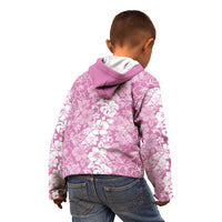 Hawaiian Lei Day Kid Hoodie Pink Hibiscus Flowers Lei Art