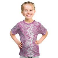 Hawaiian Lei Day Kid T Shirt Pink Hibiscus Flowers Lei Art
