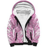 Hawaiian Lei Day Sherpa Hoodie Pink Hibiscus Flowers Lei Art