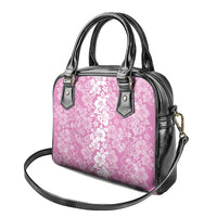 Hawaiian Lei Day Shoulder Handbag Pink Hibiscus Flowers Lei Art