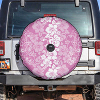 Hawaiian Lei Day Spare Tire Cover Pink Hibiscus Flowers Lei Art