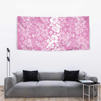 Hawaiian Lei Day Tapestry Pink Hibiscus Flowers Lei Art